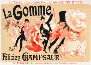 Aşık Silgi, Felicien Champsaur'un romanı, 19. yüzyıl sonları (poster) by Jules Cheret