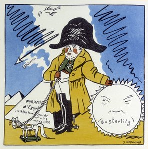 Austerlitz, Jena, Wagram: 1 Napolyon Üzerine Karikatür - Jules Depaquit tarafından “” Histoire de France” da, hasta. kendisi, ed. Jonquieres, Paris
