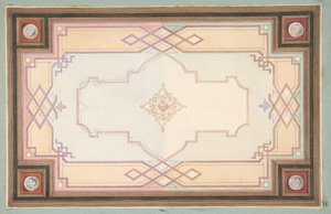 Bir tavan için tasarım, 19. yüzyılın ikinci yarısı. Yaratıcılar: Jules-Edmond-Charles Lachaise, Eugène-Pierre Gourdet. by Jules Edmond Charles Lachaise and Eugène Pierre Gourdet