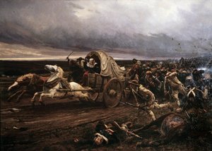 Mart 1793'te Vendee'de silahlanan Cholet İsyanı'nın devrilmesi, Konvansiyon ve Cumhuriyet orduları tarafından Ekim'de kınanmasıyla “Beyaz” Loire'a doğru geri çekildi. Jules Girardet'in (1856-1938) tablosu
