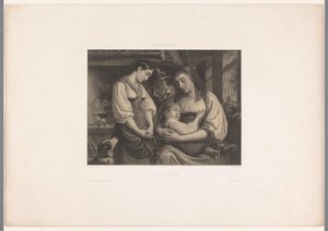 Yaralı çocuk kucağı olan anne Le Petit Blessé (nesne üzerindeki başlık) İsviçreli sanatçılar (dizi adı) Les artistes Suisses (nesne üzerinde seri başlığı) by Jules Hébert