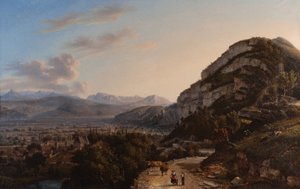 Sassenage 1857 Görünümü (Tuval üzerine yağlı boya) by Jules Jean Baptiste Guedy