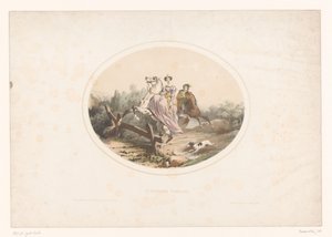 Soylu kadın at La bariyer franchie ile bir çitin üzerinden atlar (nesne üzerindeki başlık) by Jules Marie Desandre
