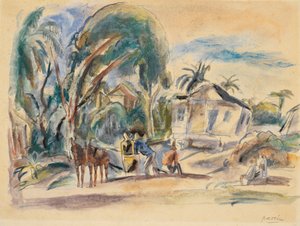 Peyzaj, Evler ve Ağaçlar by Jules Pascin