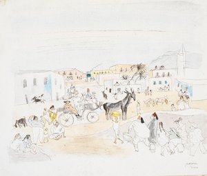 Arabalı ve Figürlü Manzara, Tunus by Jules Pascin