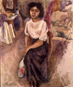 Oturan Kadın, 1915 dolayları (tuval üzerine yağlı boya) by Jules Pascin