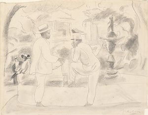 Parkta İki Adam, Havana by Jules Pascin