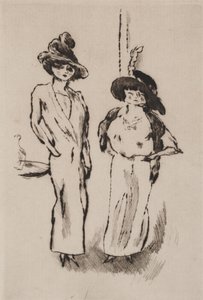 Baloda İki Kadın, c.1910 (gravür) by Jules Pascin