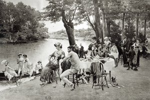 Marne Nehri kıyısındaki sahne (fototip) by Jules Scalbert