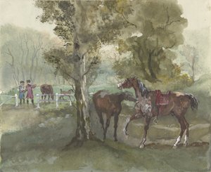 Çayırdaki atlar by Jules baron Finot