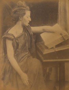 [Kitap Okuyan Cüppeli Kadın], 1870. by Julia Margaret Cameron