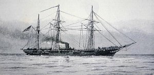 ABD Savaş Sloop Federal Donanması "Kearsage" (gravür) by Julian Oliver (after) Davidson