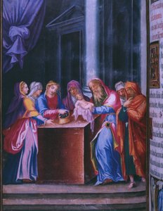 Tapınakta Sunum, İspanya Kralı II. Philip'in Breviary'sinin tıpkıbasımından, 1569 (parşömen)