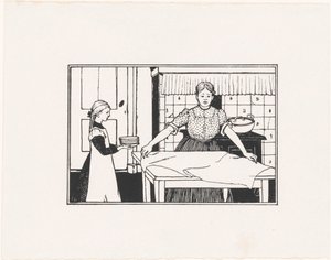 Kadın ve kız bir masa ayarla by Julie de Graag