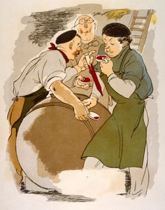 Esprili Şarap İllüstrasyonu 1946. Julien Pavil'in çizimi