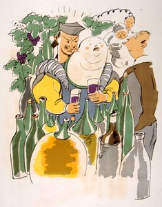 Esprili Şarap İllüstrasyonu 1946. Julien Pavil'in illüstrasyonu by Julien Pavil