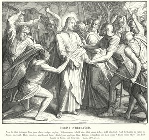 İsa ihanete uğradı (gravür) by Julius (after) Schnorr von Carolsfeld