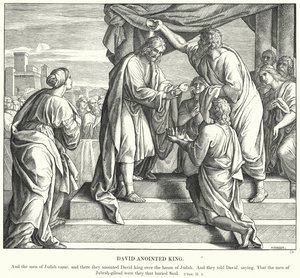 Meshedilmiş Kral Davut (gravür) by Julius (after) Schnorr von Carolsfeld
