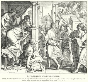 David, Saul'un Kızı Tarafından Desped (gravür) by Julius (after) Schnorr von Carolsfeld