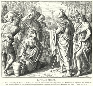 David ve Abigail (gravür) by Julius (after) Schnorr von Carolsfeld