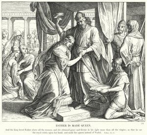 Ester Kraliçe Yapıldı (gravür) by Julius (after) Schnorr von Carolsfeld