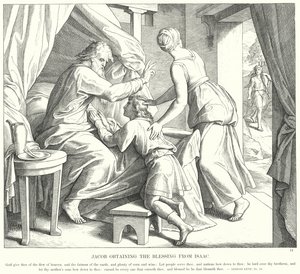 Yakup'un İshak'tan Nimet Alması (gravür) by Julius (after) Schnorr von Carolsfeld