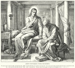 İsa Nicodemus ile Konuşuyor (gravür) by Julius (after) Schnorr von Carolsfeld