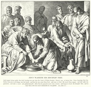 İsa Havarilerinin Ayaklarını Yıkar (gravür) by Julius (after) Schnorr von Carolsfeld