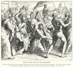 İsa Çarmıha Gerilmeye Yönlendirildi (gravür) by Julius (after) Schnorr von Carolsfeld