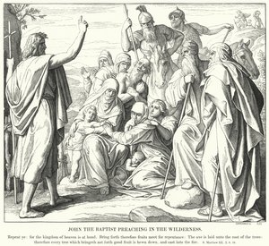 Vaftizci Yahya Vahşi Doğada Vaaz Eder (gravür) by Julius (after) Schnorr von Carolsfeld