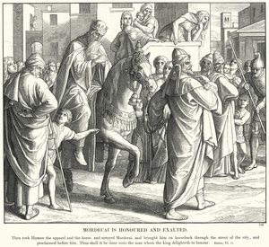 Mordekay Onurlu ve Yücedir (gravür) by Julius (after) Schnorr von Carolsfeld