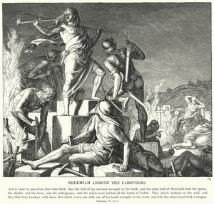 Nehemiah Armeth Emekçiler (gravür) by Julius (after) Schnorr von Carolsfeld