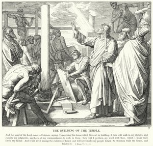 Tapınağın İnşası (gravür) by Julius (after) Schnorr von Carolsfeld