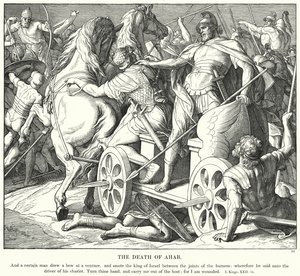 Ahab'ın Ölümü (gravür) by Julius (after) Schnorr von Carolsfeld