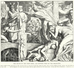 İlk Doğanın Ölümü ve İsrailoğullarından Kurtulma (gravür) by Julius (after) Schnorr von Carolsfeld
