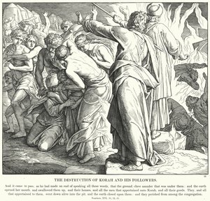 Korah ve Müritlerinin Yıkılışı (gravür) by Julius (after) Schnorr von Carolsfeld