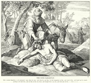 İyi Samiriyeli (gravür) by Julius (after) Schnorr von Carolsfeld
