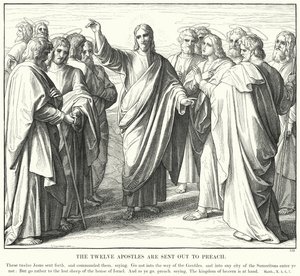 On İki Havari Vaaz Etmek İçin Gönderildi (gravür) by Julius (after) Schnorr von Carolsfeld