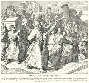 Jericho Fall Down Duvarları (gravür) by Julius (after) Schnorr von Carolsfeld