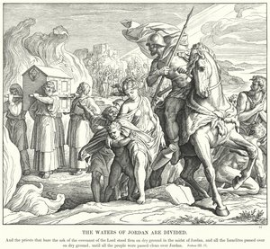 Ürdün Suları Bölündü (gravür) by Julius (after) Schnorr von Carolsfeld