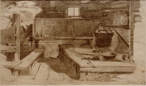 Bir çiftlik evi salonunun içi