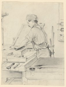 Bir Litografik Baskıda Çalışan Otoportre by Julius Adam the Elder
