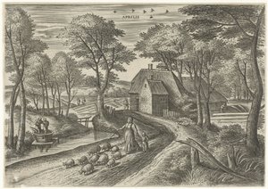 Nisan Aprilis (nesne üzerindeki başlık) On İki Ay (dizi adı) by Julius Goltzius