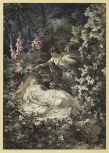 Bir Yaz Gecesi Rüyası (chromolitho) için İllüstrasyon by Julius Hoeppner