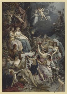 Bir Yaz Gecesi Rüyası (chromolitho) için İllüstrasyon by Julius Hoeppner