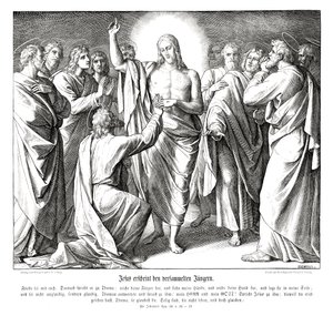 Şüpheci Thomas, Yuhanna İncili by Julius Schnorr von Carolsfeld