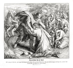 Yakup ve Esav barıştı, Genesis by Julius Schnorr von Carolsfeld
