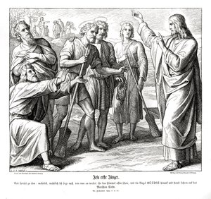 İsa ve Nathaniel, Yuhanna İncili by Julius Schnorr von Carolsfeld