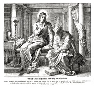 İsa ve Nikodim, Yuhanna İncili by Julius Schnorr von Carolsfeld