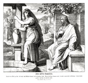 İsa ve Samiriyeli kadın, Yuhanna İncili by Julius Schnorr von Carolsfeld